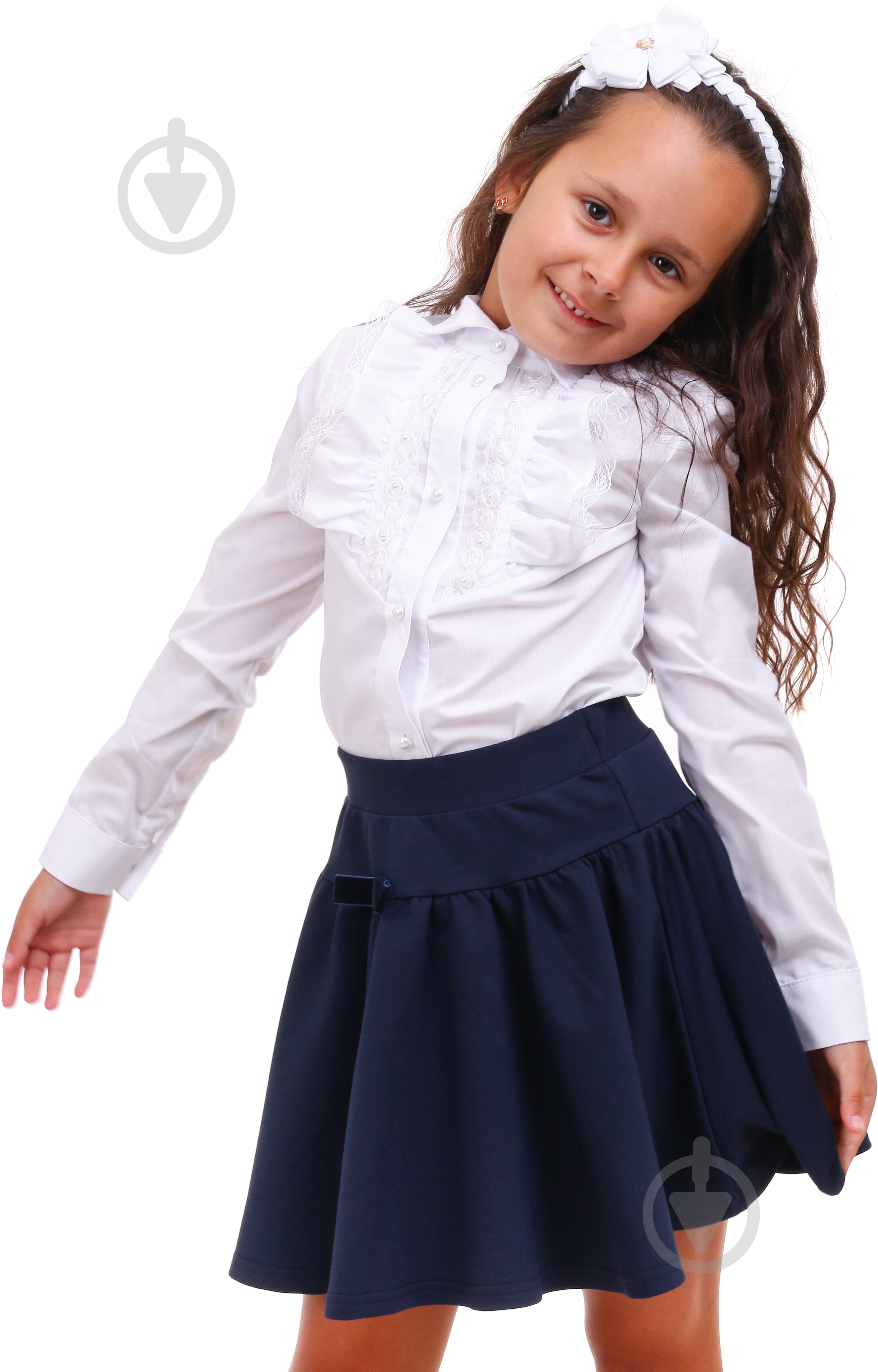 Блуза Sasha р.128 белый 4387 - фото 3 Блуза Sasha р.128 белый 4387 - фото 3