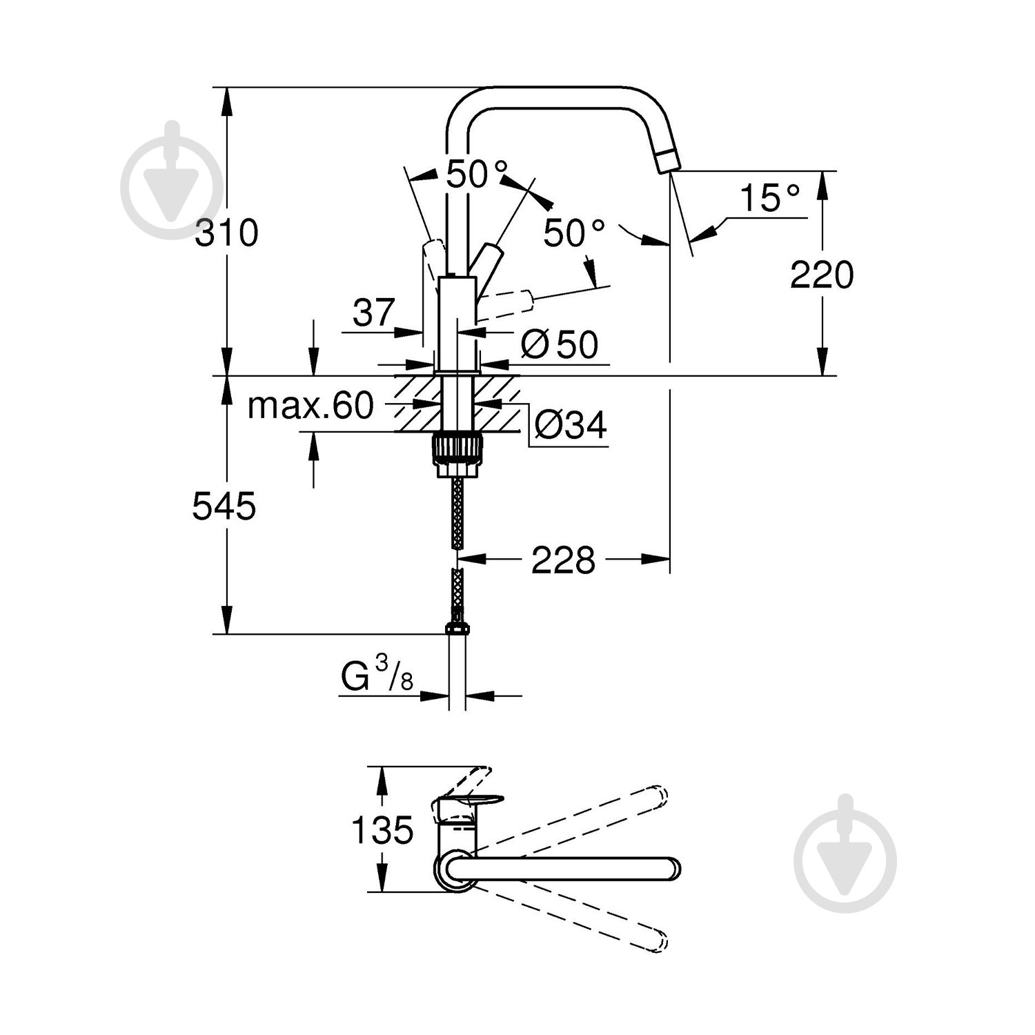 Змішувач для кухні Grohe QuickFix Start 304702430 - фото 2 Змішувач для кухні Grohe QuickFix Start 304702430 - фото 2