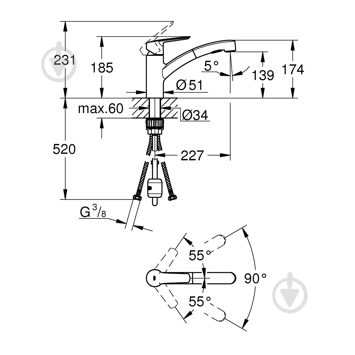 Смеситель для кухни Grohe QuickFix Start 30531001 - фото 2 Смеситель для кухни Grohe QuickFix Start 30531001 - фото 2