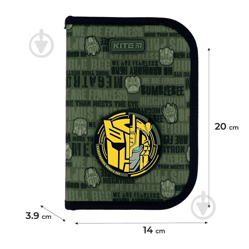 Пенал 622 Transformers 2 отворота KITE хаки - фото 2