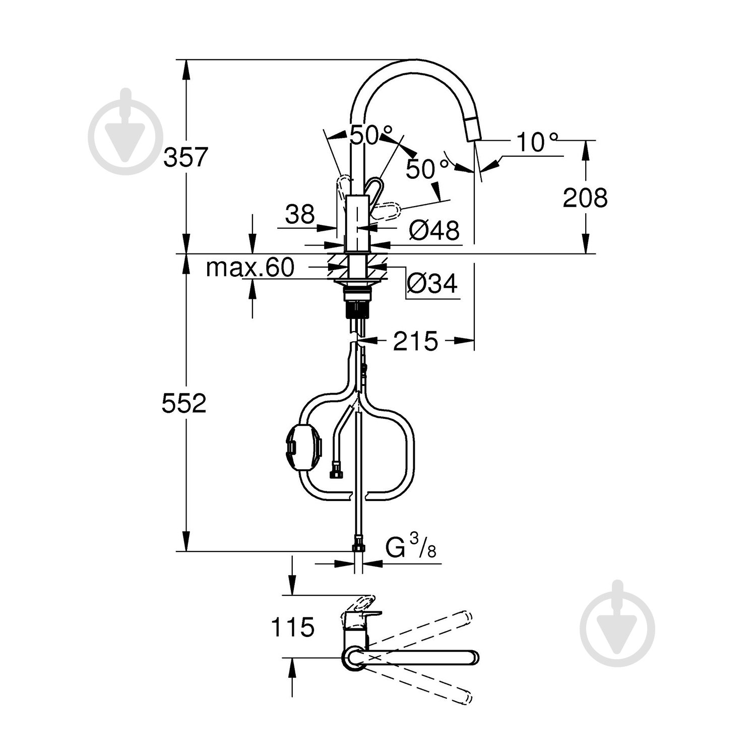 Змішувач для кухні Grohe Start Flow 30569000 - фото 2 Змішувач для кухні Grohe Start Flow 30569000 - фото 2