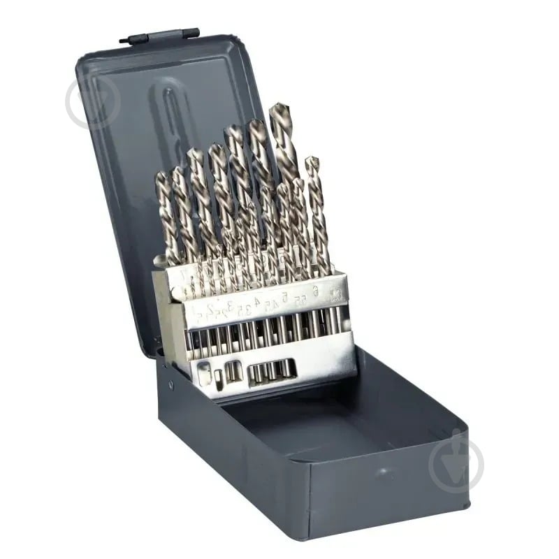 Набір свердел по металу Proline 1-10 мм крок 0.5 мм (кут заточування 135° ) 19 шт. 77219 - фото 1 Набір свердел по металу Proline 1-10 мм крок 0.5 мм (кут заточування 135° ) 19 шт. 77219 - фото 1