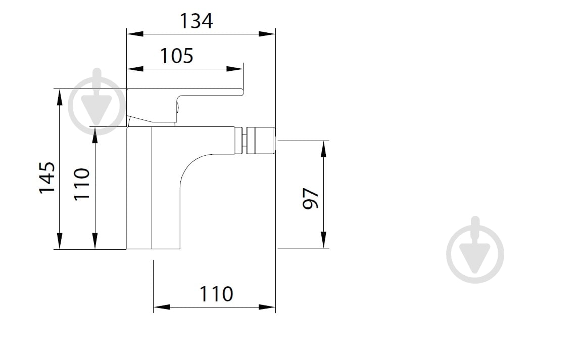 Смеситель для биде Koller Pool Pool Round Arc (35 мм) - фото 4