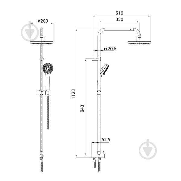Душевая система Koller Pool Round RNSD200 - фото 2 Душевая система Koller Pool Round RNSD200 - фото 2