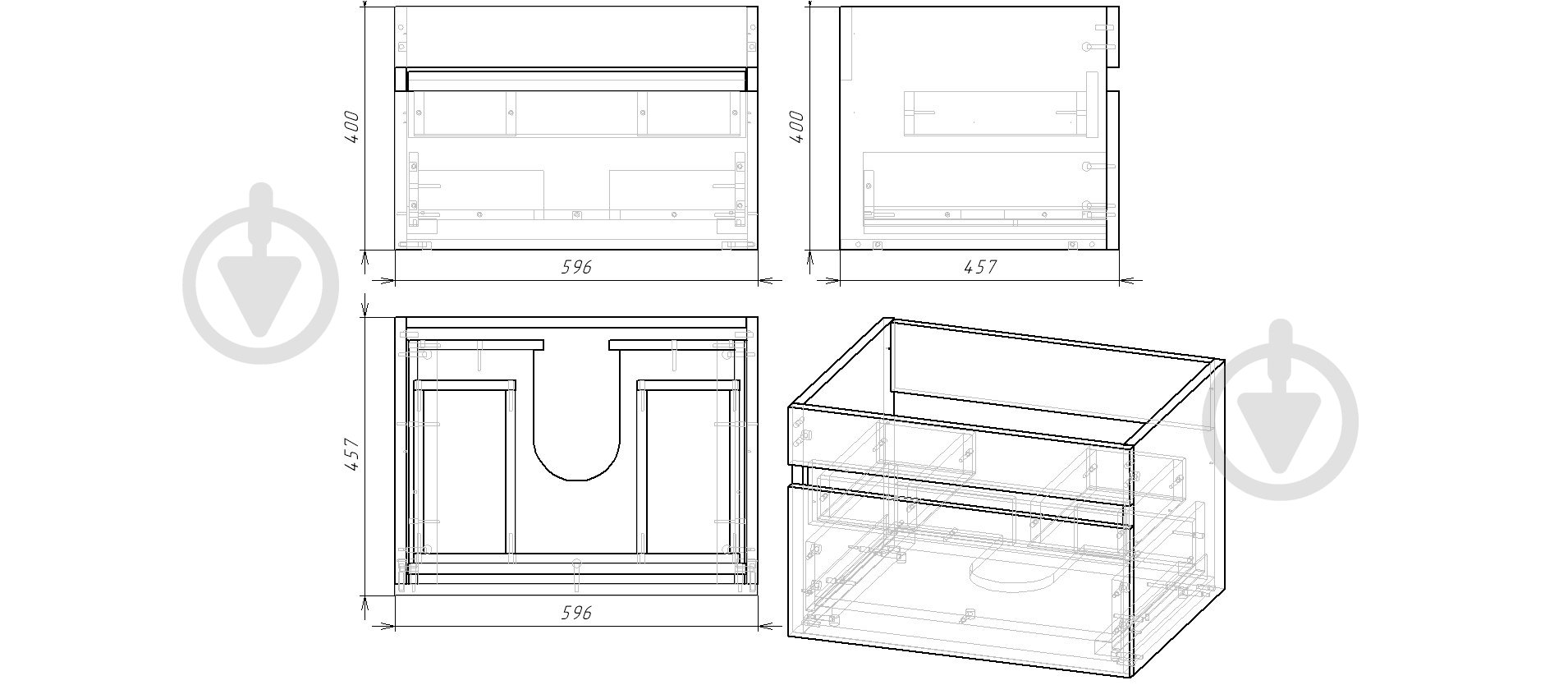 Тумба подвесная Сансервіс Элит-60-N белая - фото 3