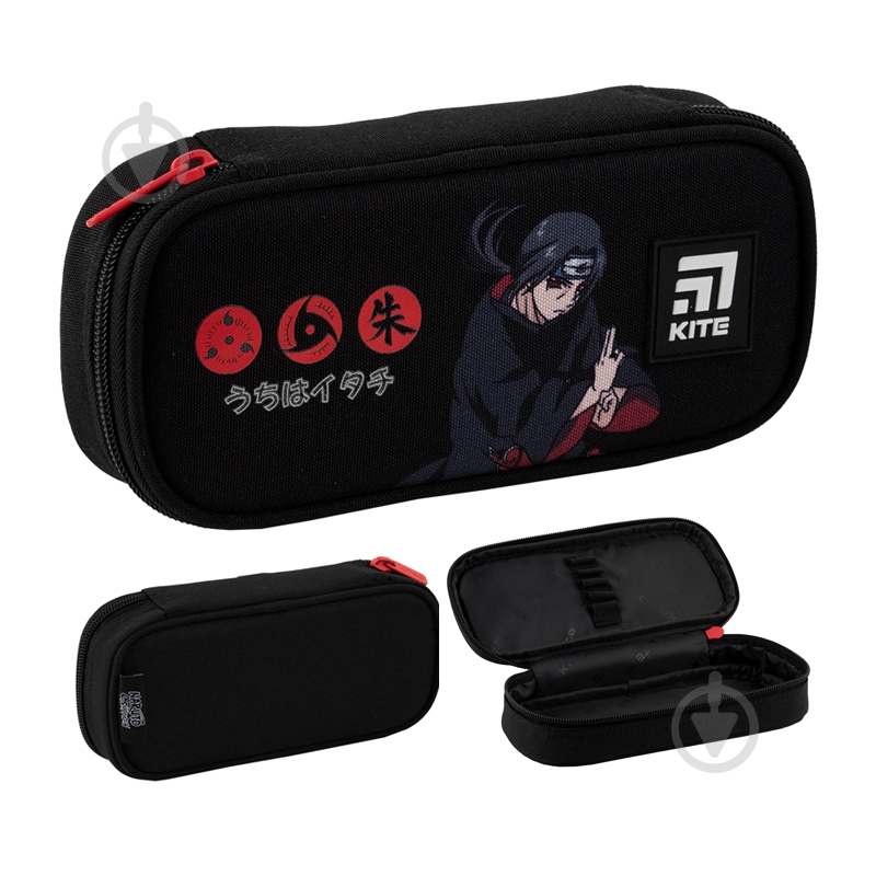Пенал 662 Naruto KITE чорний - фото 1 Пенал 662 Naruto KITE чорний - фото 1