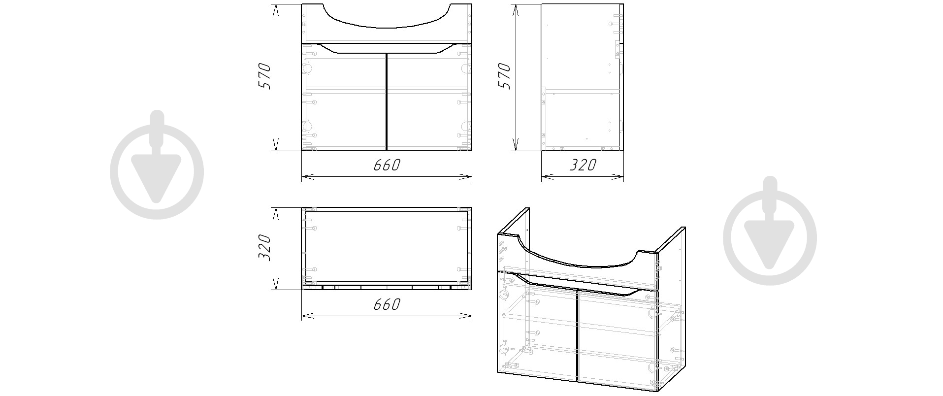 Тумба подвесная Сансервіс Смайл-К-70 Runa-70 - фото 3