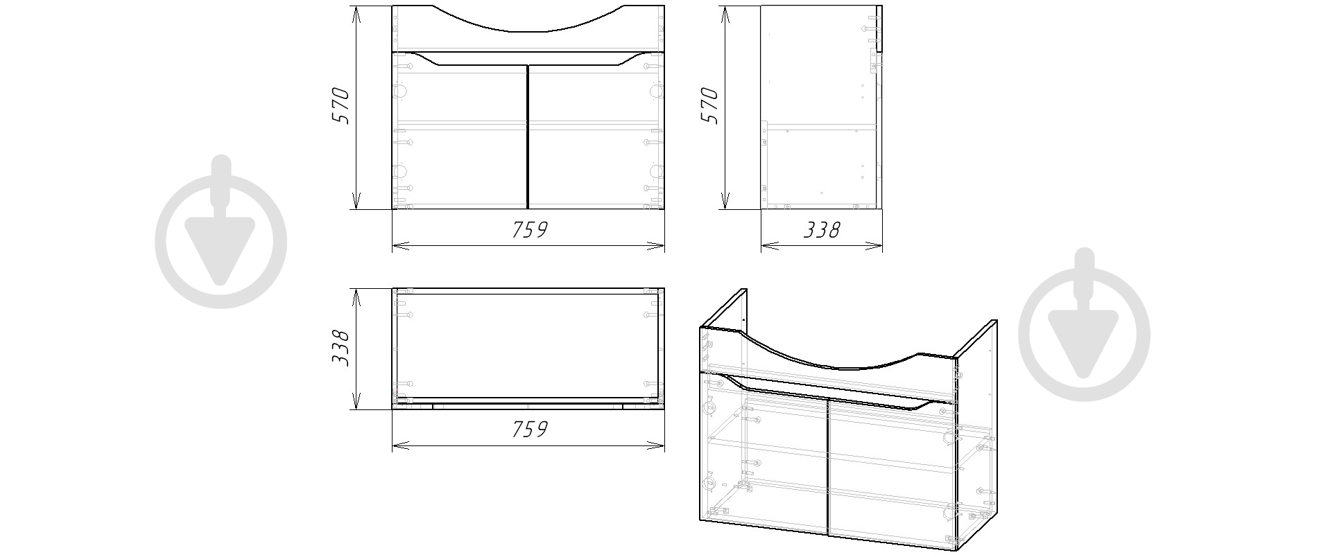 Тумба подвесная Сансервіс Смайл-К-80 (Basic-80) - фото 3