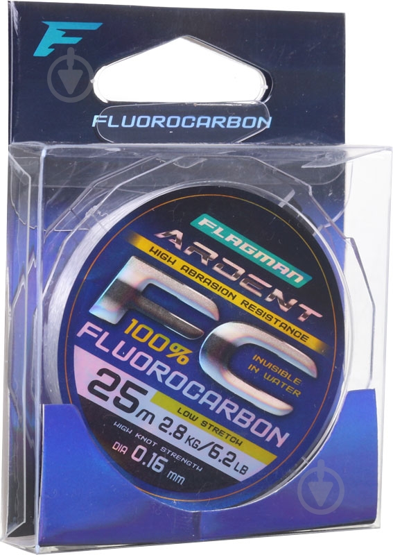 Леска Flagman Ardent Fluorocarbon 25м 0,16мм 2,8кг - фото 2