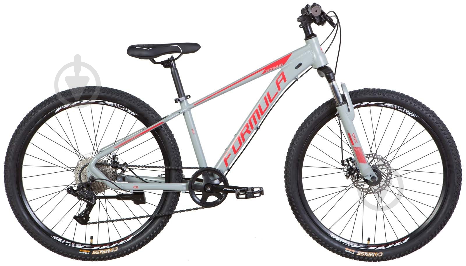 Велосипед Formula 26" 14"(36 см) ZEPHYR 3.0 OPS-FR-26-591 серо-красный - фото 1