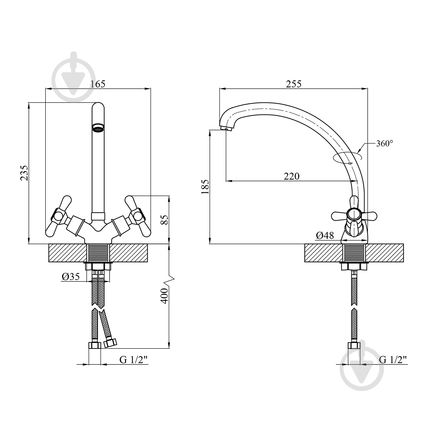 Смеситель для кухни Kroner KRP Royce - C032 - фото 2