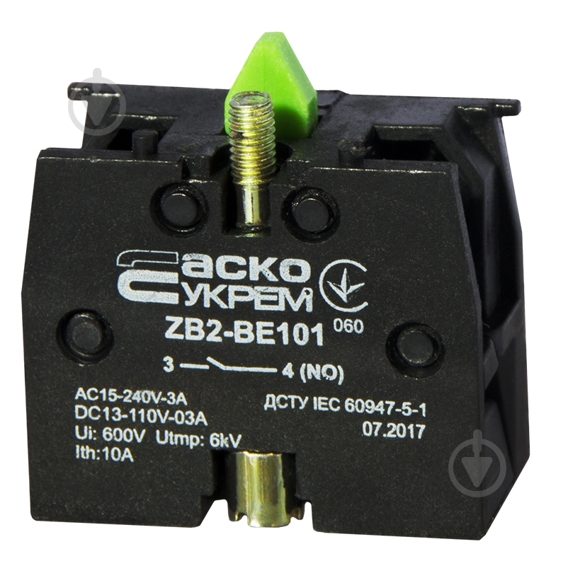 Блок-контакт АСКОУКРЕМ ZB2-BE101 NO к кнопакам ХB2 A0140010025 - фото 1