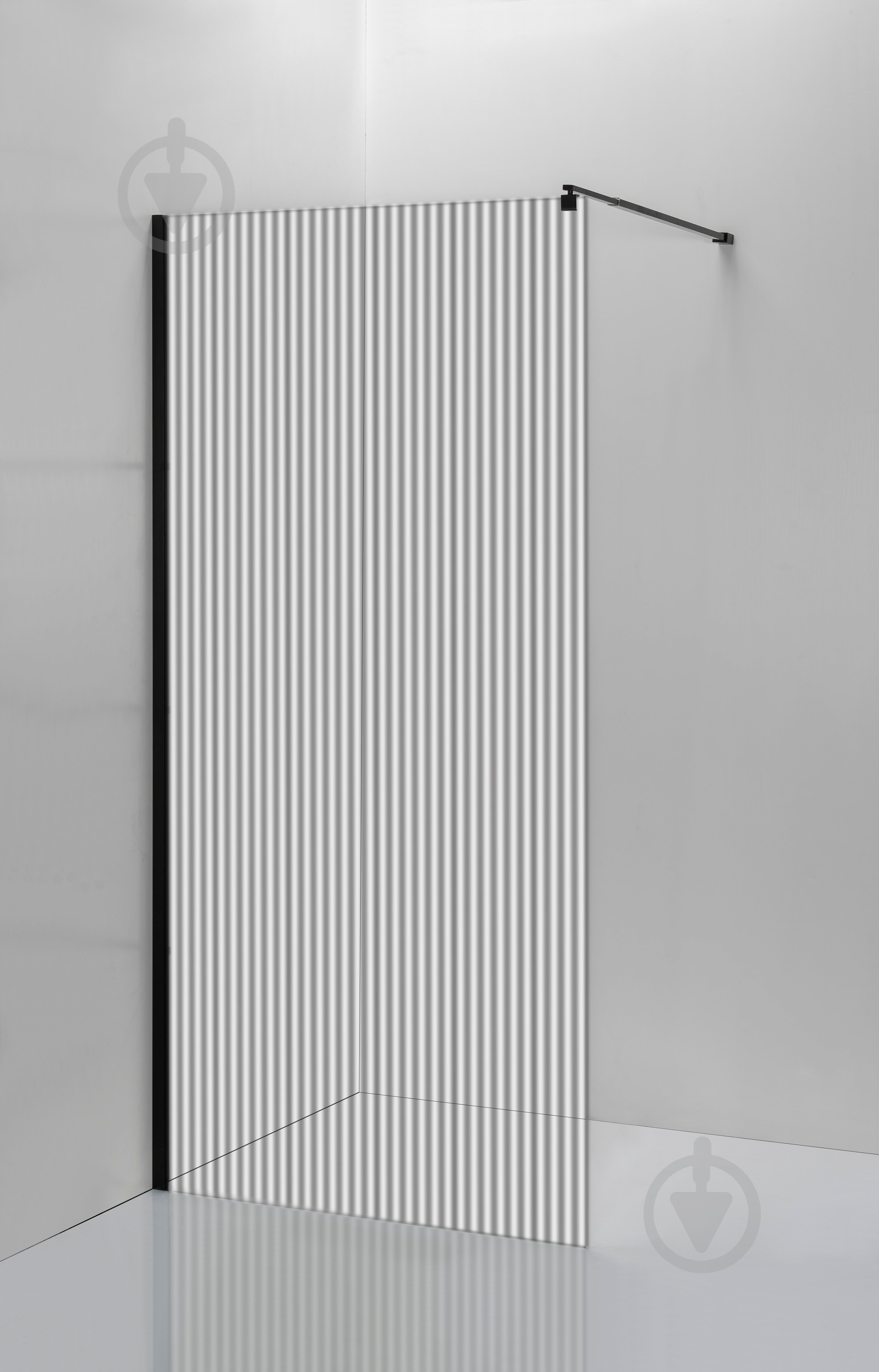 Стенка душевая Imprese Walk-in 100х200см, стекло рефленное mavat, проф. черный мат - фото 3