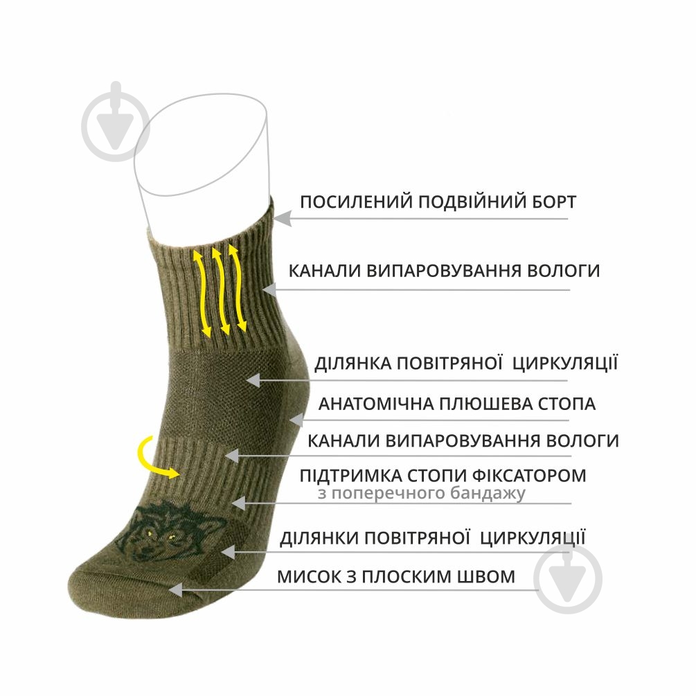 Носки Duna 2111 р.42-45 хаки - фото 7 Носки Duna 2111 р.42-45 хаки - фото 7