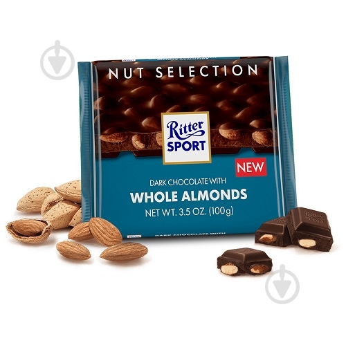 Шоколад Ritter Sport с цельным миндалем 100г - фото 2 Шоколад Ritter Sport с цельным миндалем 100г - фото 2