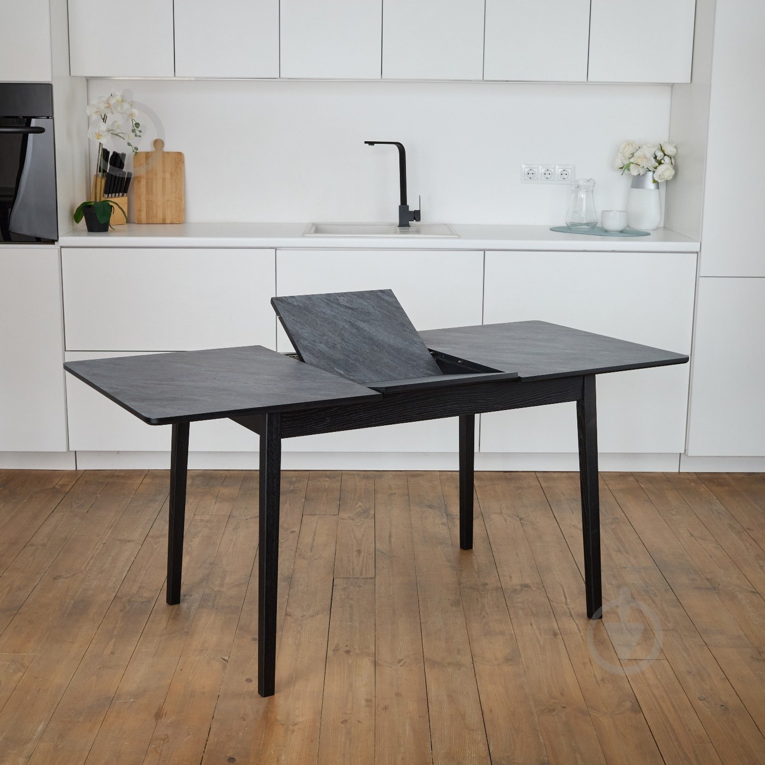 Стол раскладной Спейс 1200(1600)x750x750мм черный/черный - фото 6 Стол раскладной Спейс 1200(1600)x750x750мм черный/черный - фото 6