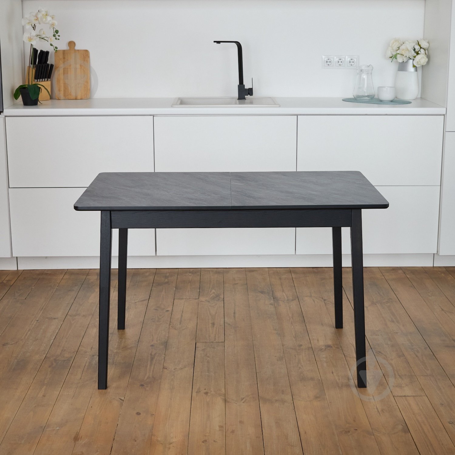 Стол раскладной Спейс 1200(1600)x750x750мм черный/черный - фото 7 Стол раскладной Спейс 1200(1600)x750x750мм черный/черный - фото 7