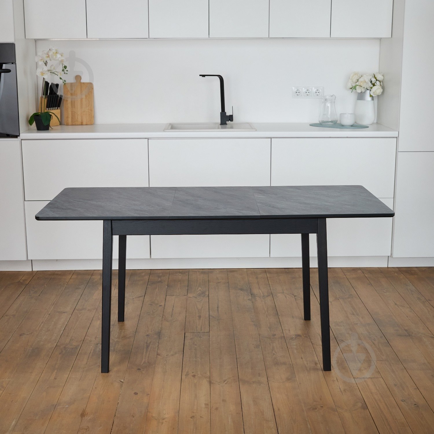 Стол раскладной Спейс 1200(1600)x750x750мм черный/черный - фото 9 Стол раскладной Спейс 1200(1600)x750x750мм черный/черный - фото 9