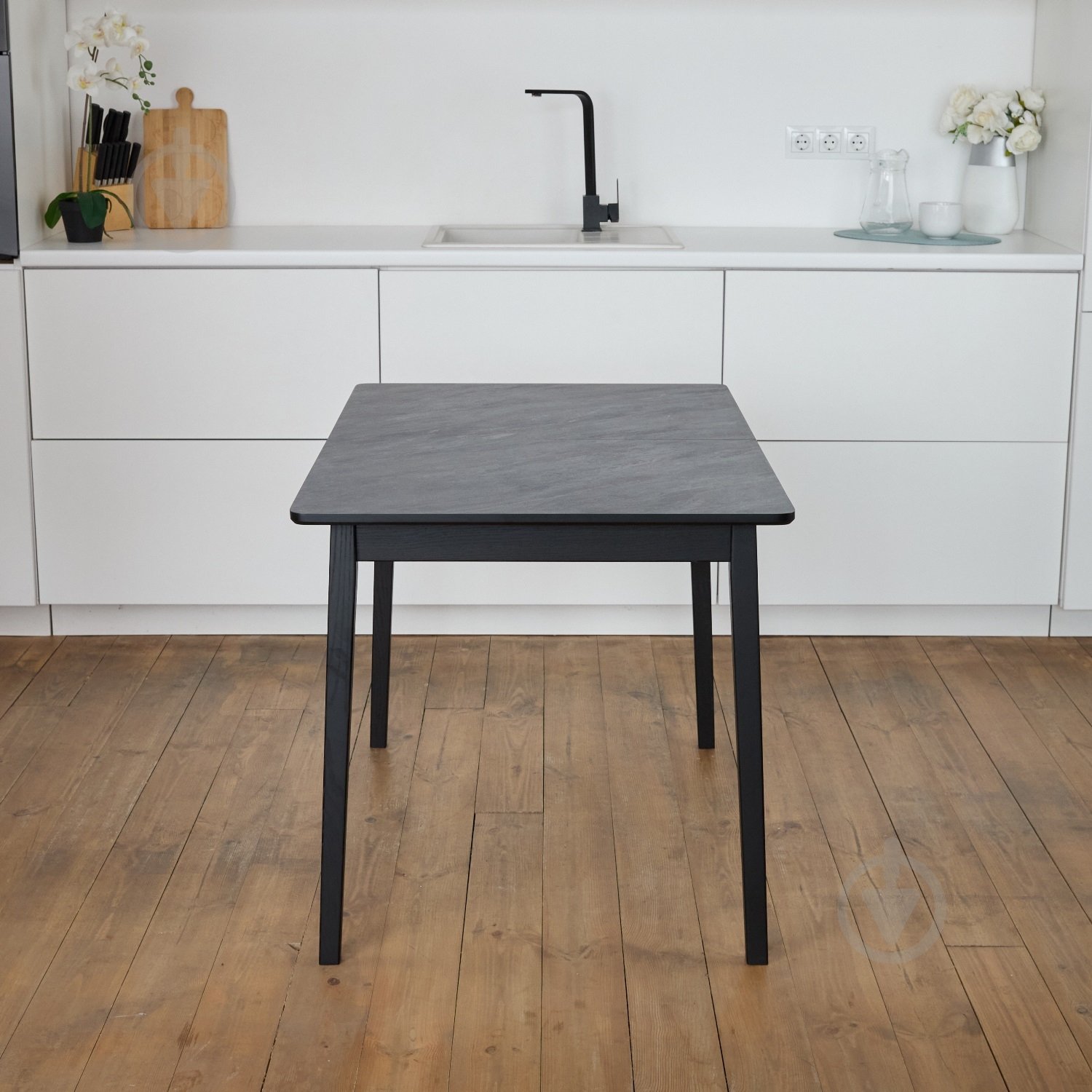 Стол раскладной Спейс 1200(1600)x750x750мм черный/черный - фото 8 Стол раскладной Спейс 1200(1600)x750x750мм черный/черный - фото 8