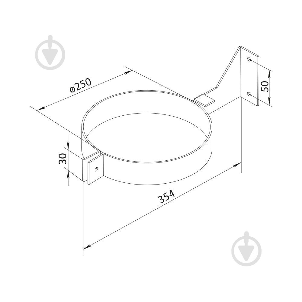 Держатель круглых каналов Вентс Х ЦК 250 - фото 2 Держатель круглых каналов Вентс Х ЦК 250 - фото 2