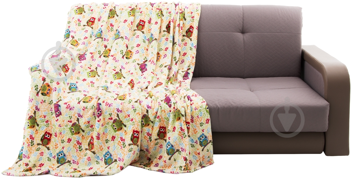 Плед Сова на ветке 160x200 см желтый Underprice - фото 1