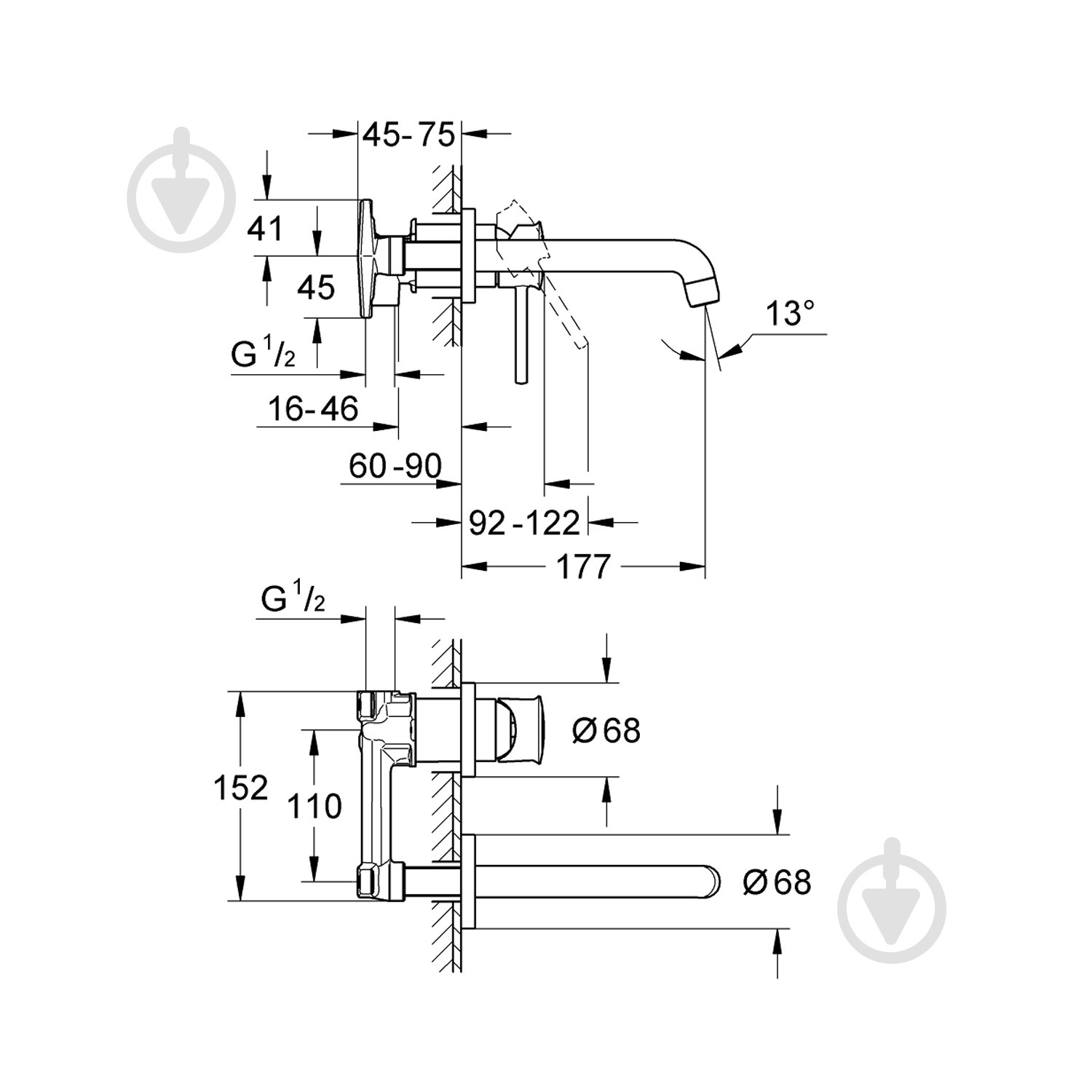 Змішувач для умивальника Grohe BauClassic 2029200C - фото 2 Змішувач для умивальника Grohe BauClassic 2029200C - фото 2