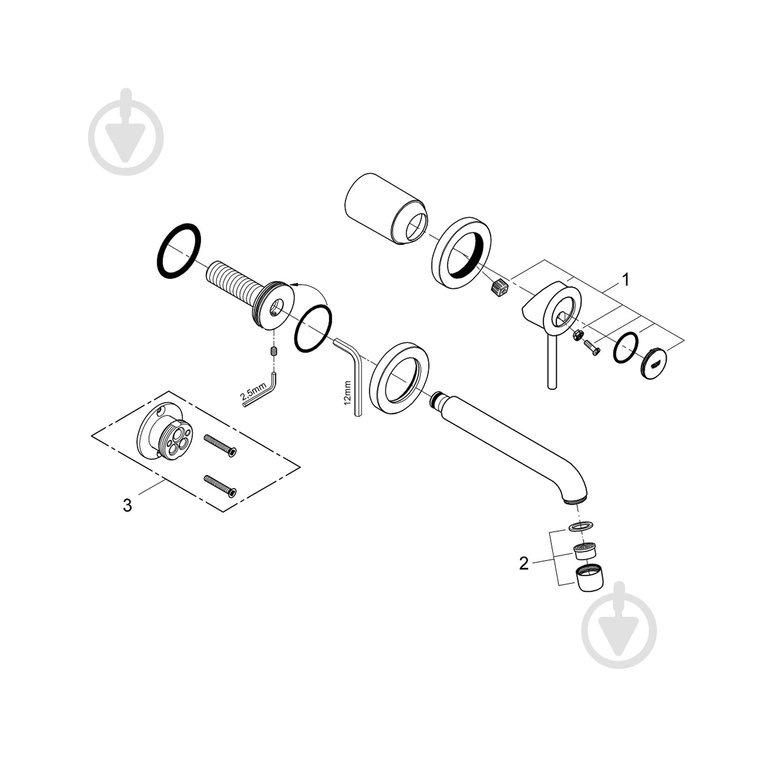 Змішувач для умивальника Grohe BauClassic 2029200C - фото 3 Змішувач для умивальника Grohe BauClassic 2029200C - фото 3