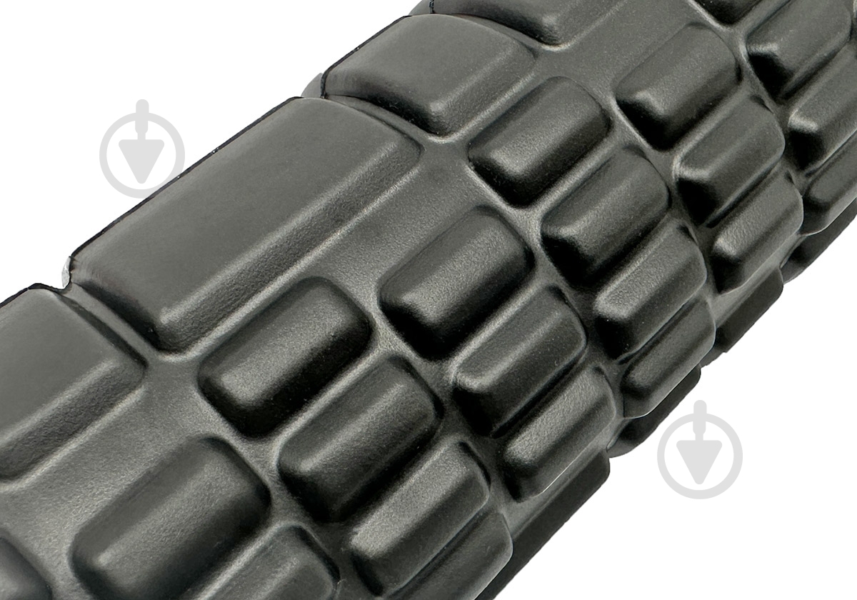 Валик масажний EasyFit Solid Grid Roller Mini 30 см чорний - фото 3