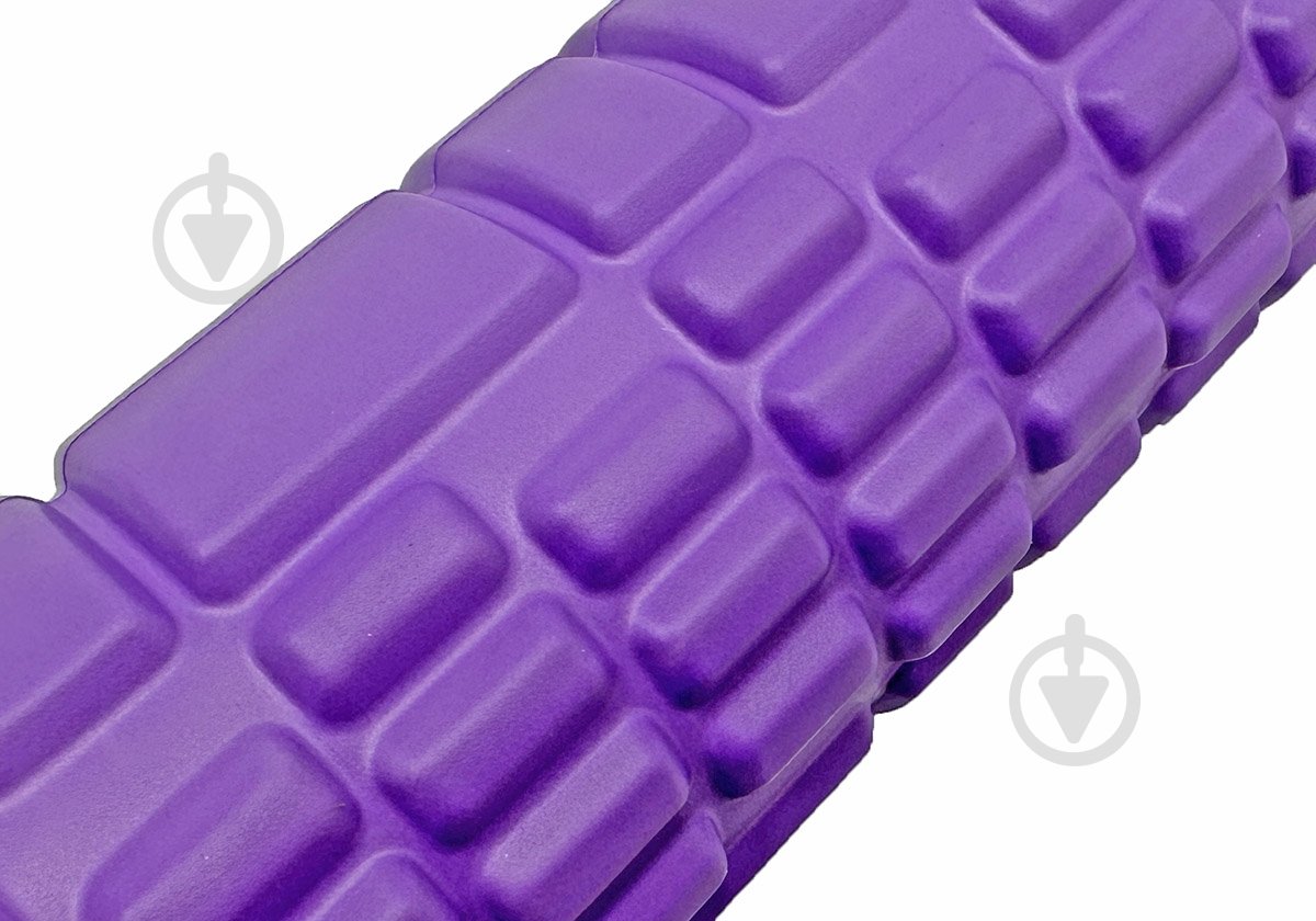 Валик массажный EasyFit Solid Grid Roller Mini 30 см фиолетовый - фото 3