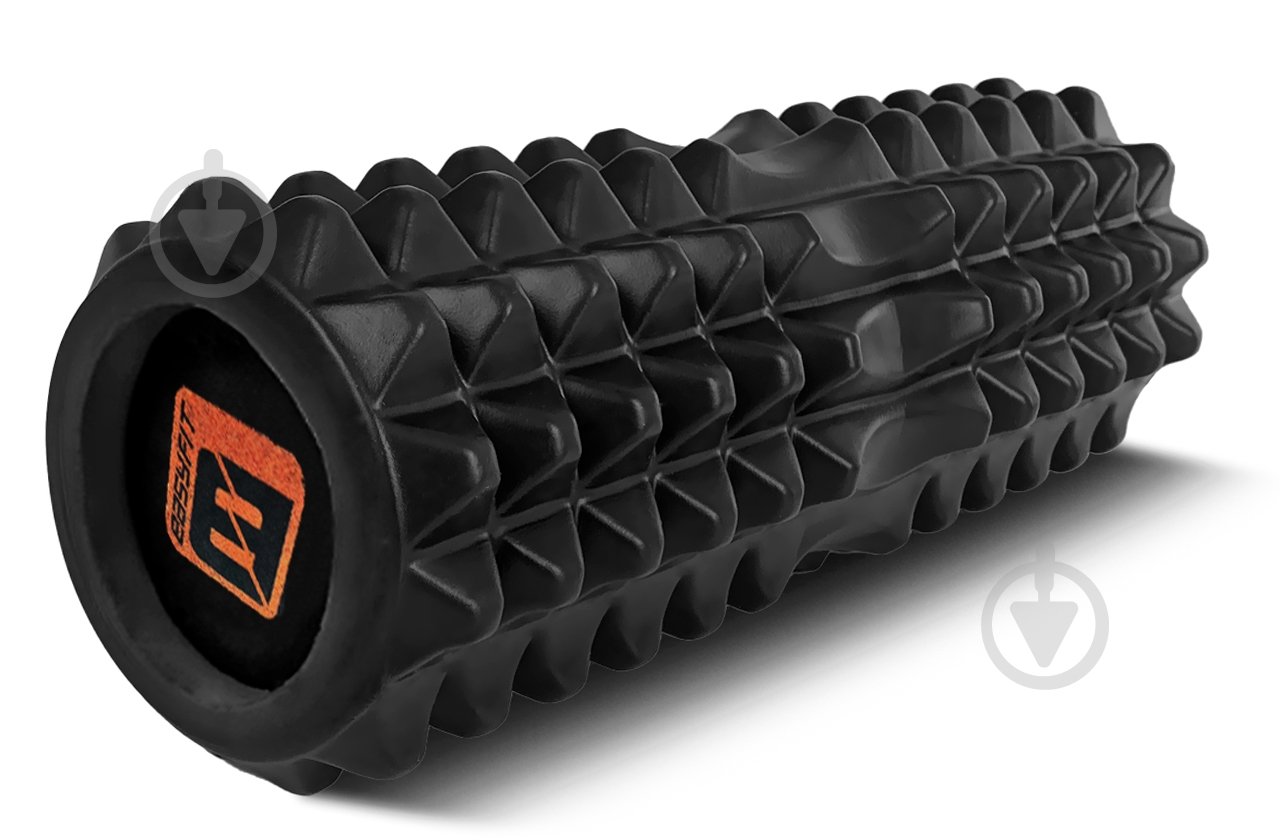 Валик массажный EasyFit Solid Roller v.1.2s 33х13 см черный - фото 1