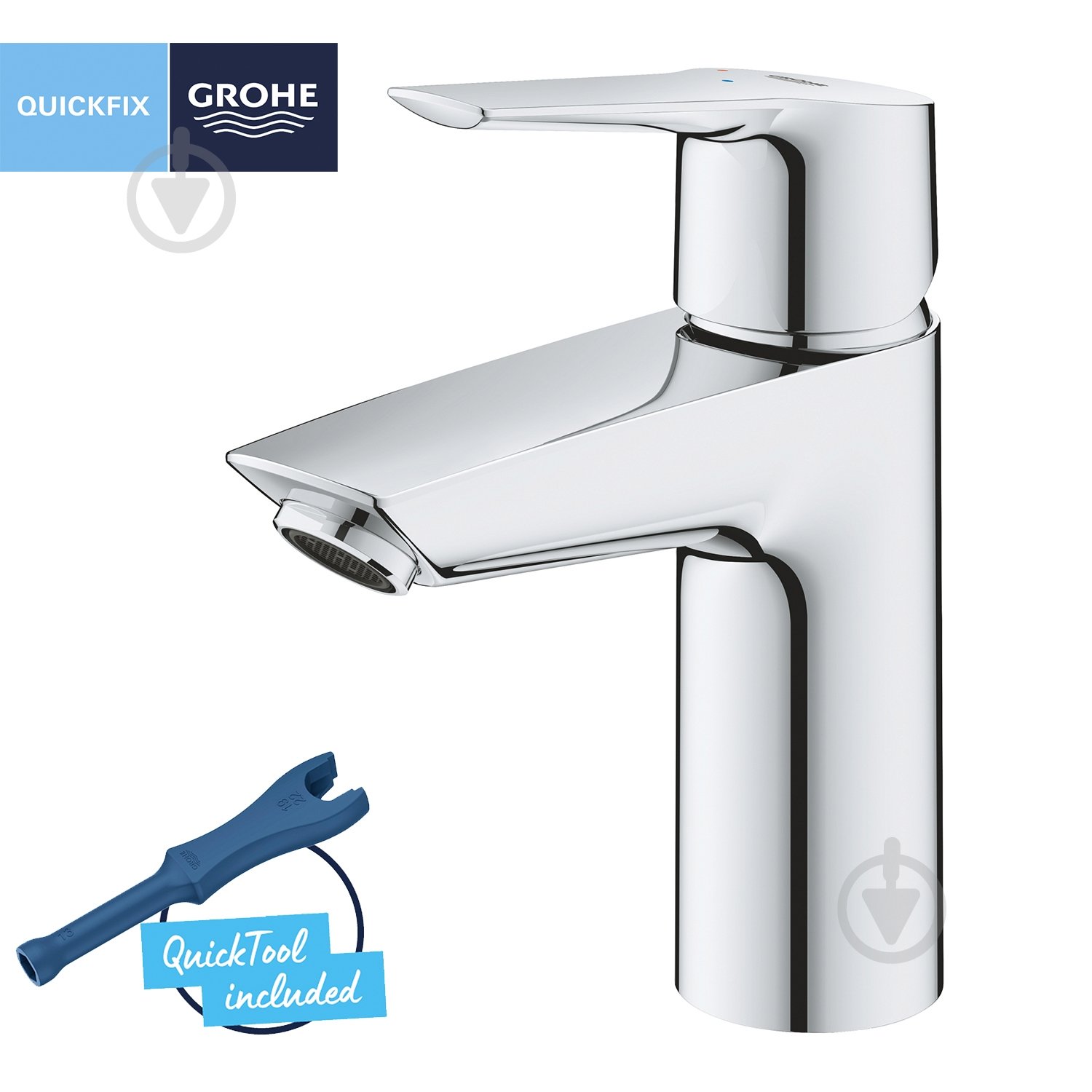 Змішувач для умивальника Grohe QuickFix Start S-Size 23551002 з донним клапаном - фото 3 Змішувач для умивальника Grohe QuickFix Start S-Size 23551002 з донним клапаном - фото 3