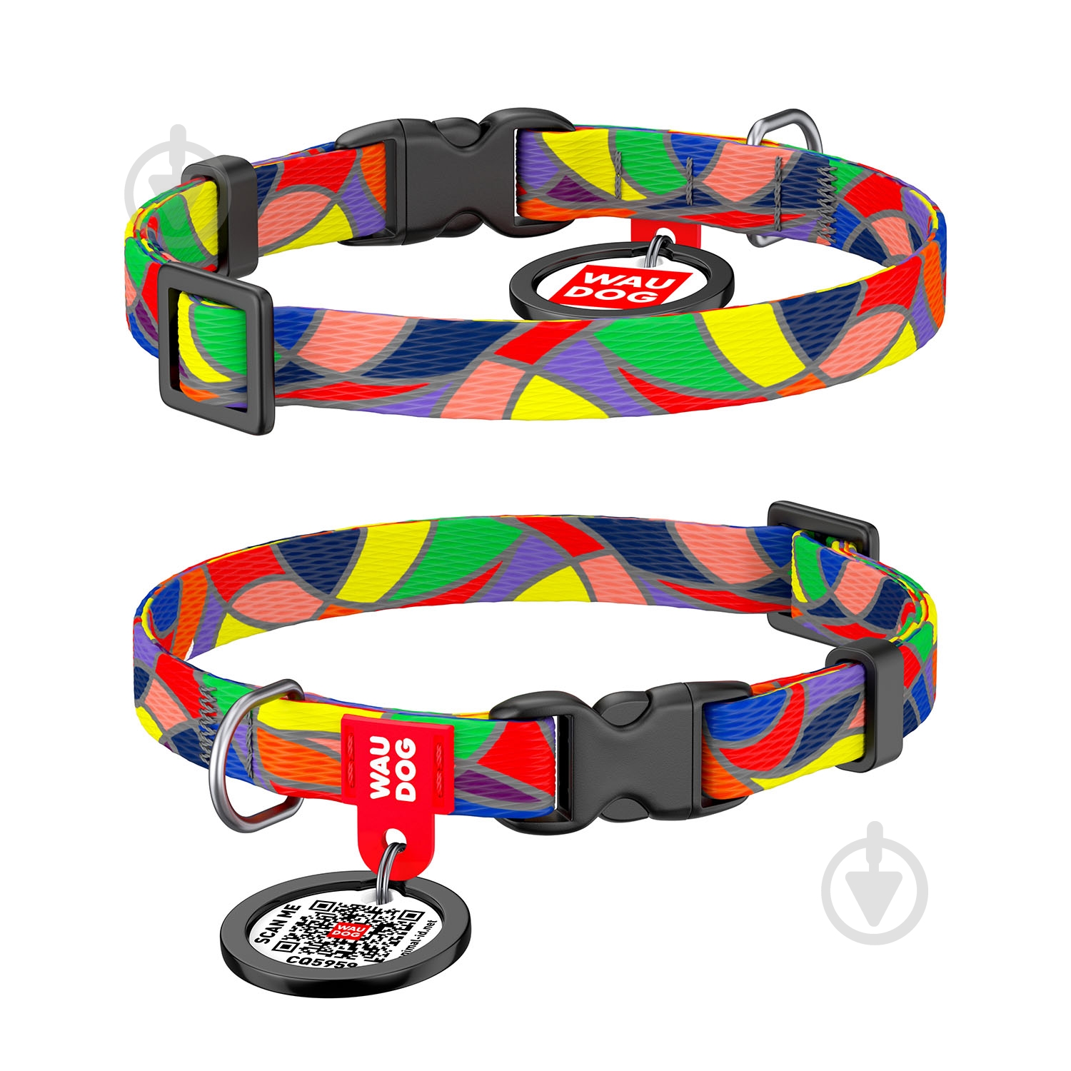 Нашийник WAUDOG Nylon з малюнком Вітраж 1х20-30см - фото 1 Нашийник WAUDOG Nylon з малюнком Вітраж 1х20-30см - фото 1