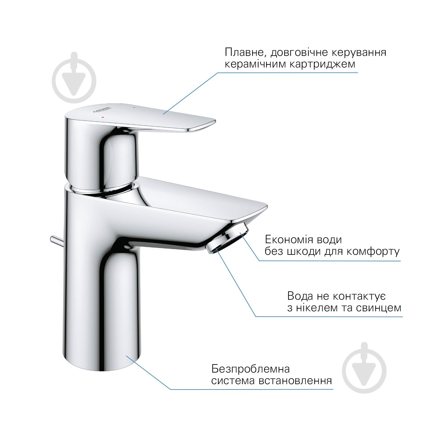 Змішувач для умивальника Grohe QuickFix StartEdge S-Size 24196001 - фото 6 Змішувач для умивальника Grohe QuickFix StartEdge S-Size 24196001 - фото 6