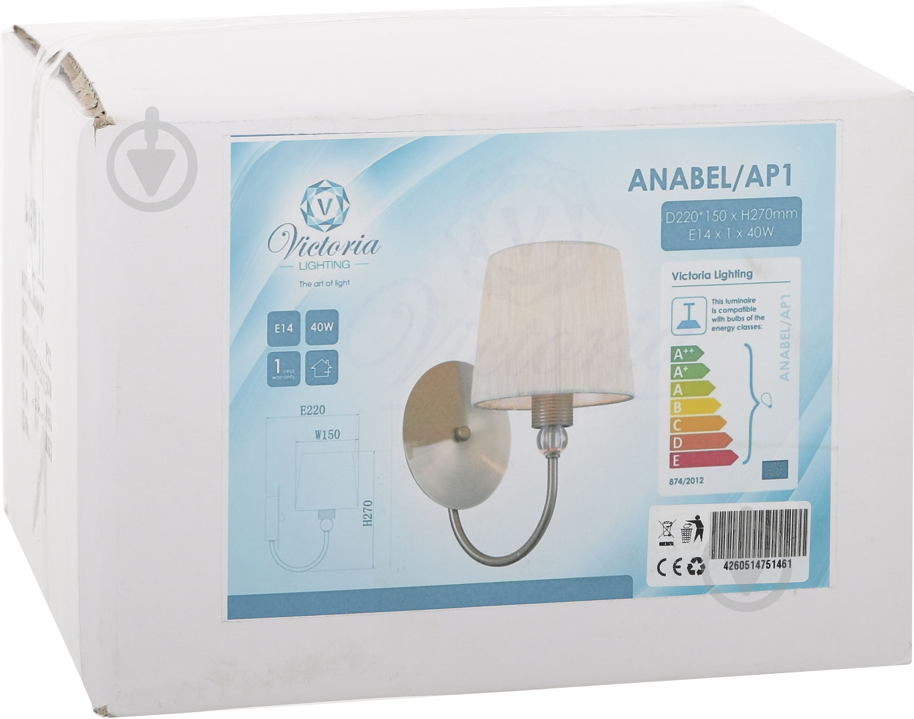 Бра Victoria Lighting 1x40 Вт E14 бронза Anabel/AP1 - фото 2
