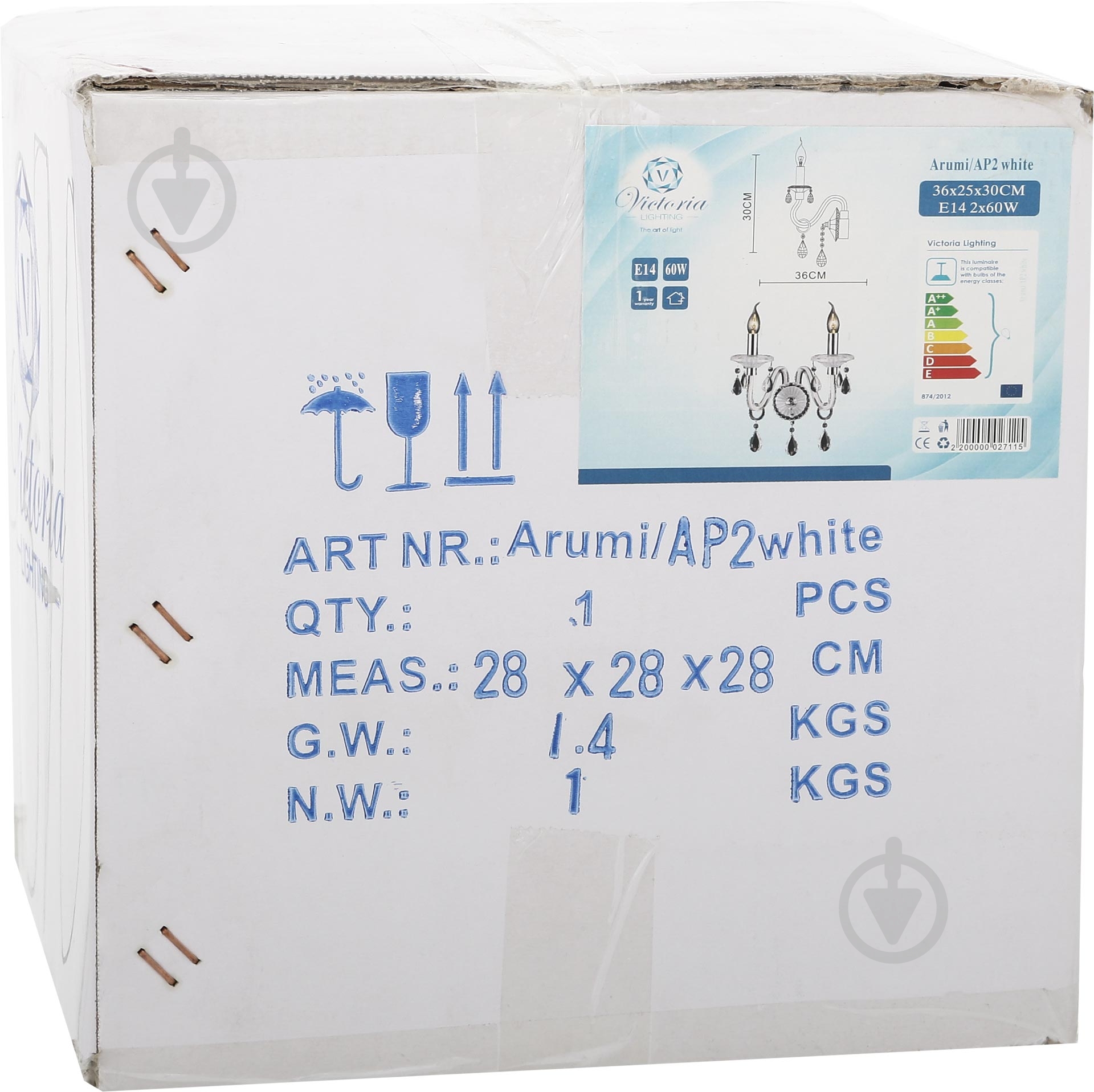 Бра Victoria Lighting 2x40 Вт E14 белый Arumi/AP2 - фото 4