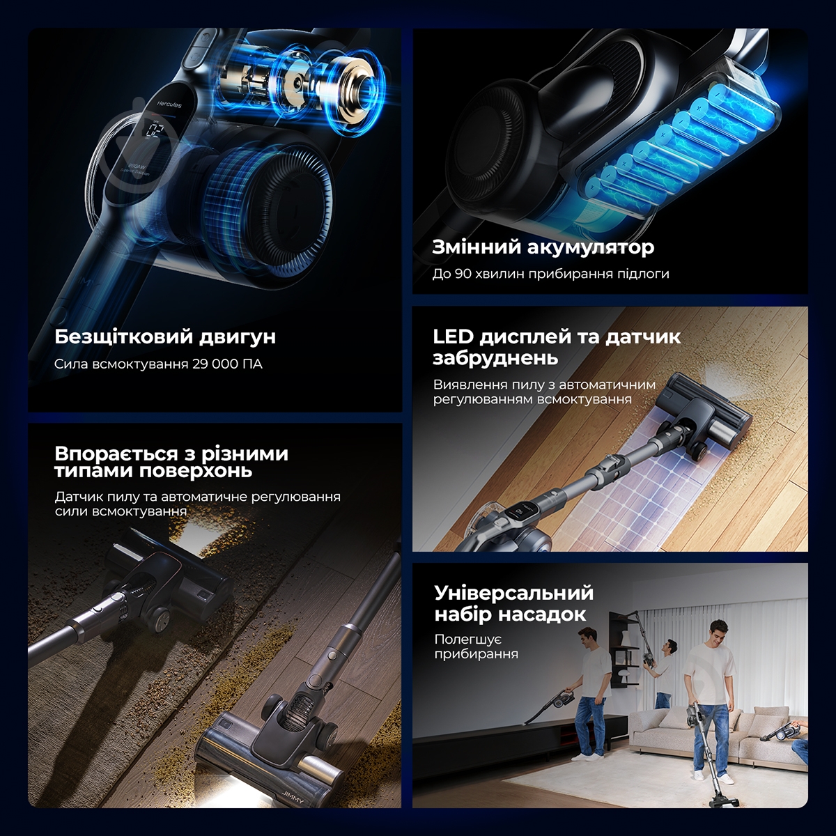 Пилосос акумуляторний JIMMY H11 PRO black - фото 6 Пилосос акумуляторний JIMMY H11 PRO black - фото 6