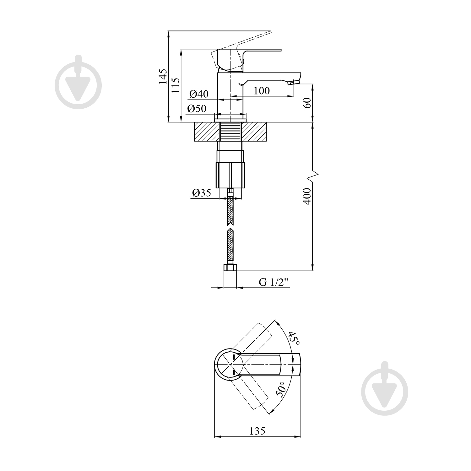 Смеситель для умывальника Kroner KRP Bremen - C010 - фото 2 Смеситель для умывальника Kroner KRP Bremen - C010 - фото 2