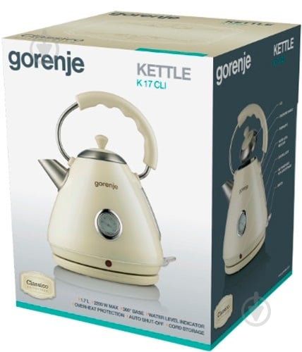 Електрочайник Gorenje K 17 CLI - фото 4