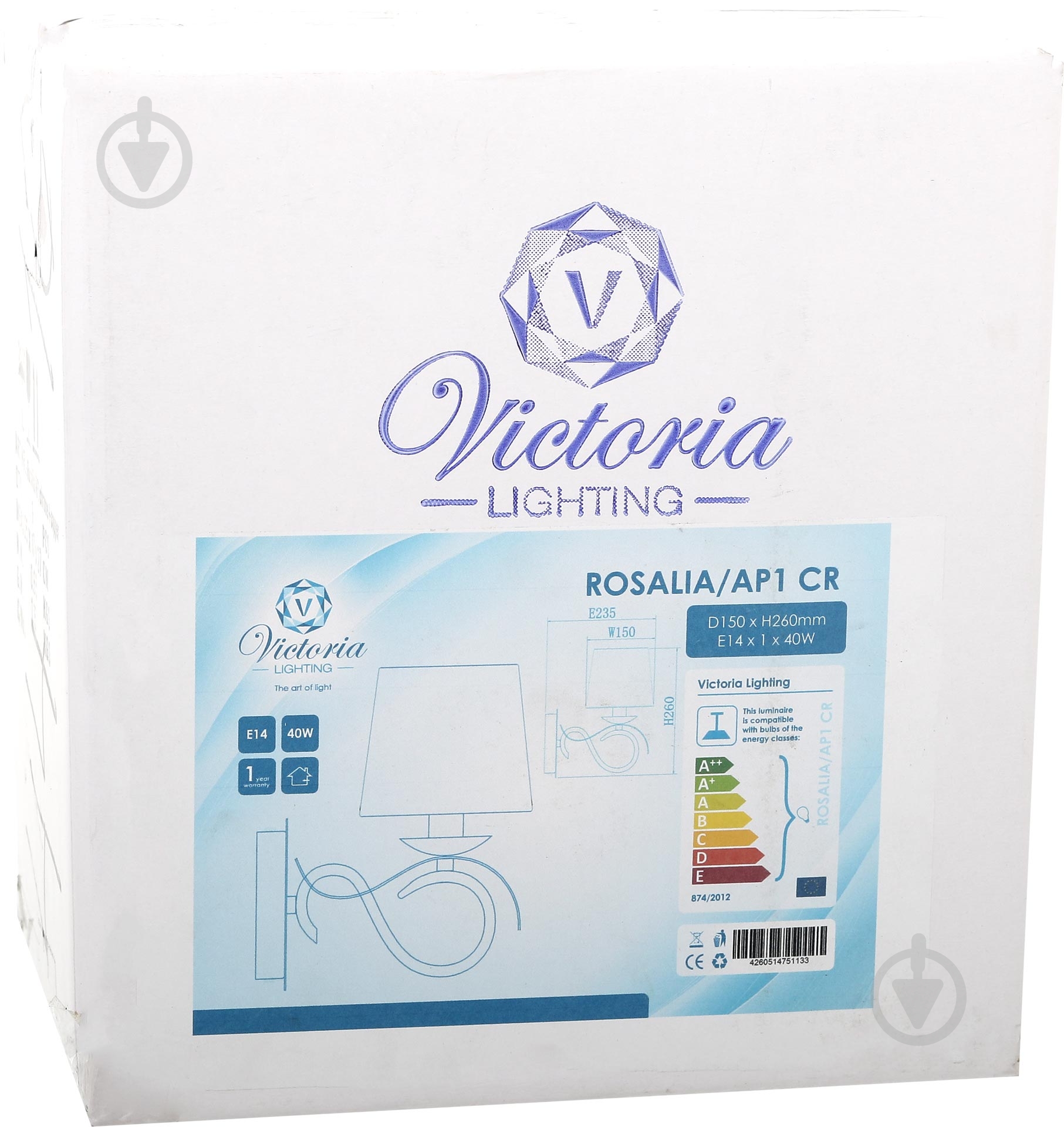 Бра Victoria Lighting 1x40 Вт E14 хром/мідь Rosalia/AP1 - фото 3 Бра Victoria Lighting 1x40 Вт E14 хром/мідь Rosalia/AP1 - фото 3