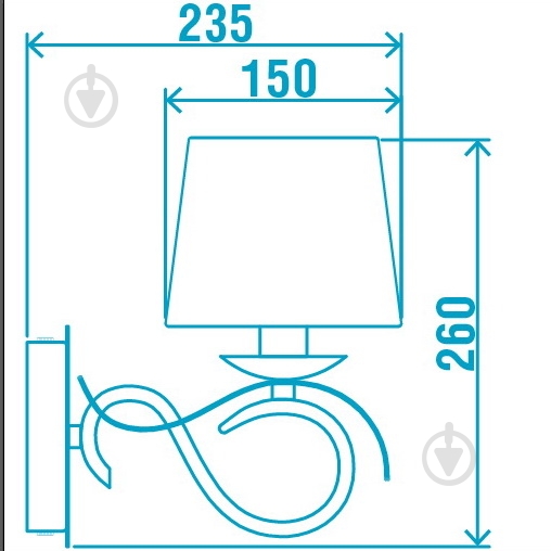 Бра Victoria Lighting 1x40 Вт E14 хром/серебро Rosalia/AP1 - фото 3