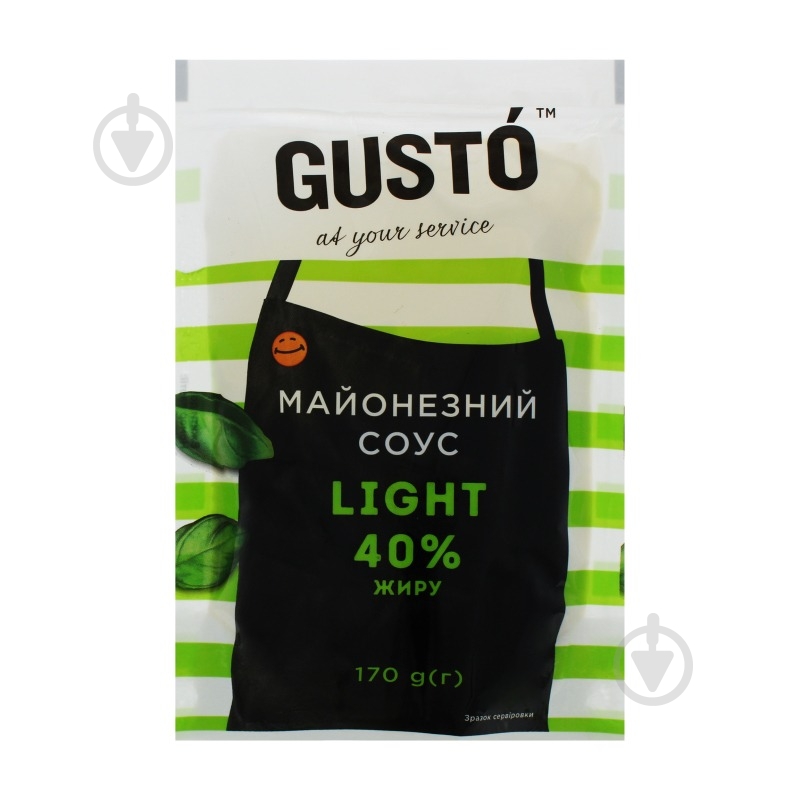 Соус майонезный Gusto "light" 40% 170 г - фото 1 Соус майонезный Gusto "light" 40% 170 г - фото 1