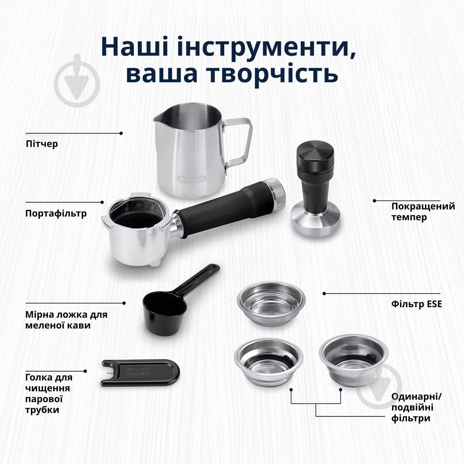 Кавоварка ріжкова Delonghi EC890.M Dedica Duo - фото 9