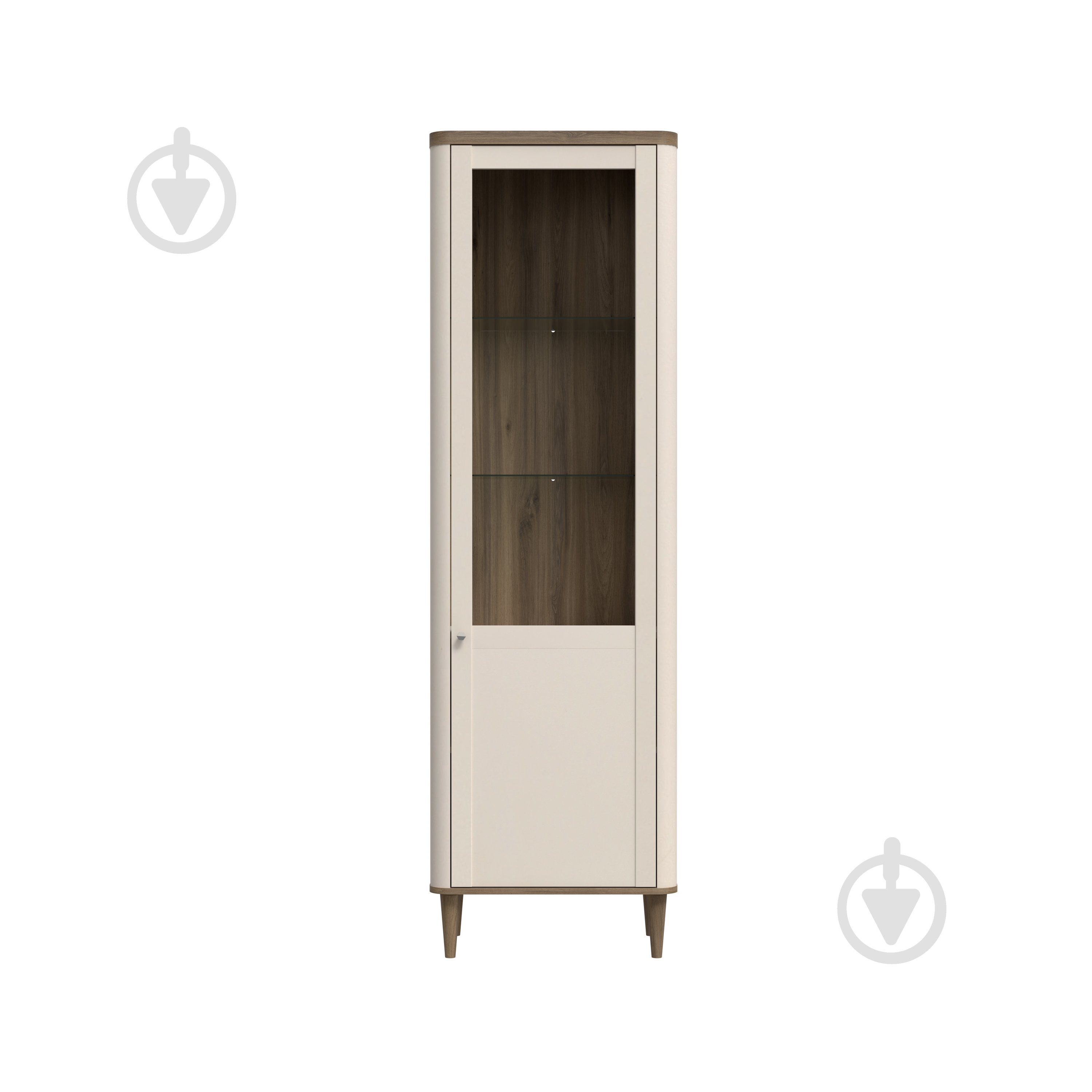 Шафа-вітрина Forte Meble 1d LACETTI 2005х604х412 мм дуб валенсія / бежевий - фото 2 Шафа-вітрина Forte Meble 1d LACETTI 2005х604х412 мм дуб валенсія / бежевий - фото 2