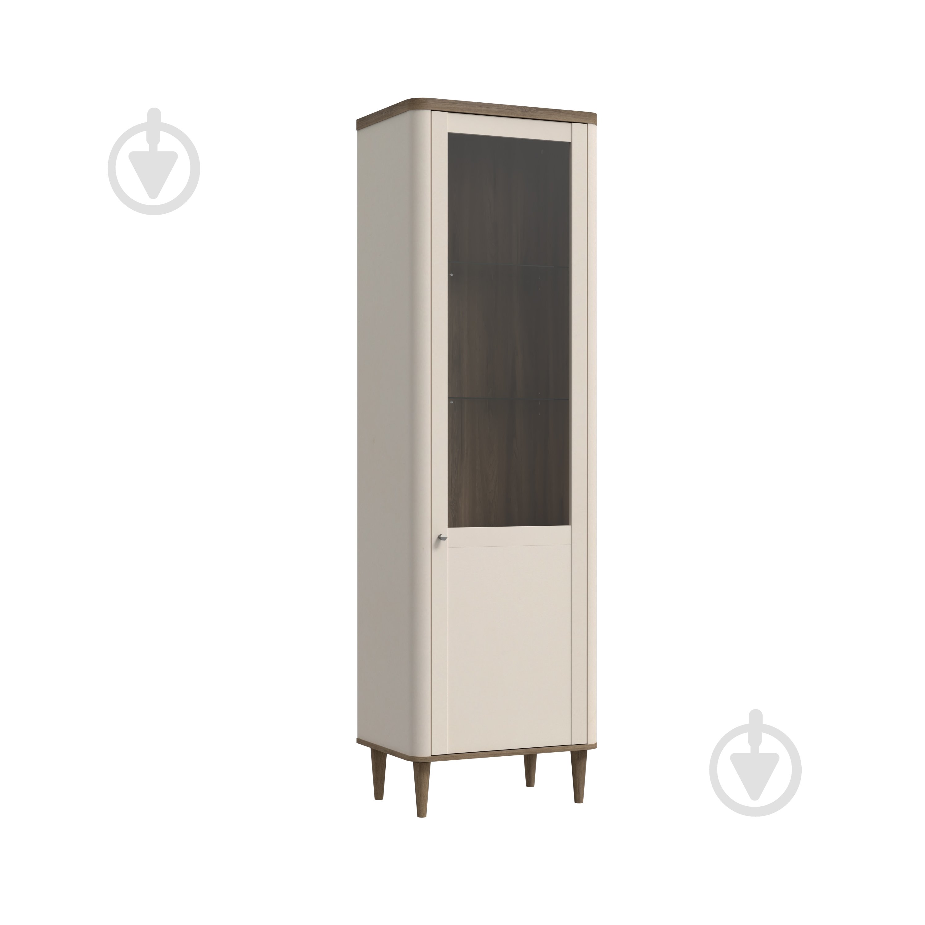 Шафа-вітрина Forte Meble 1d LACETTI 2005х604х412 мм дуб валенсія / бежевий - фото 1 Шафа-вітрина Forte Meble 1d LACETTI 2005х604х412 мм дуб валенсія / бежевий - фото 1