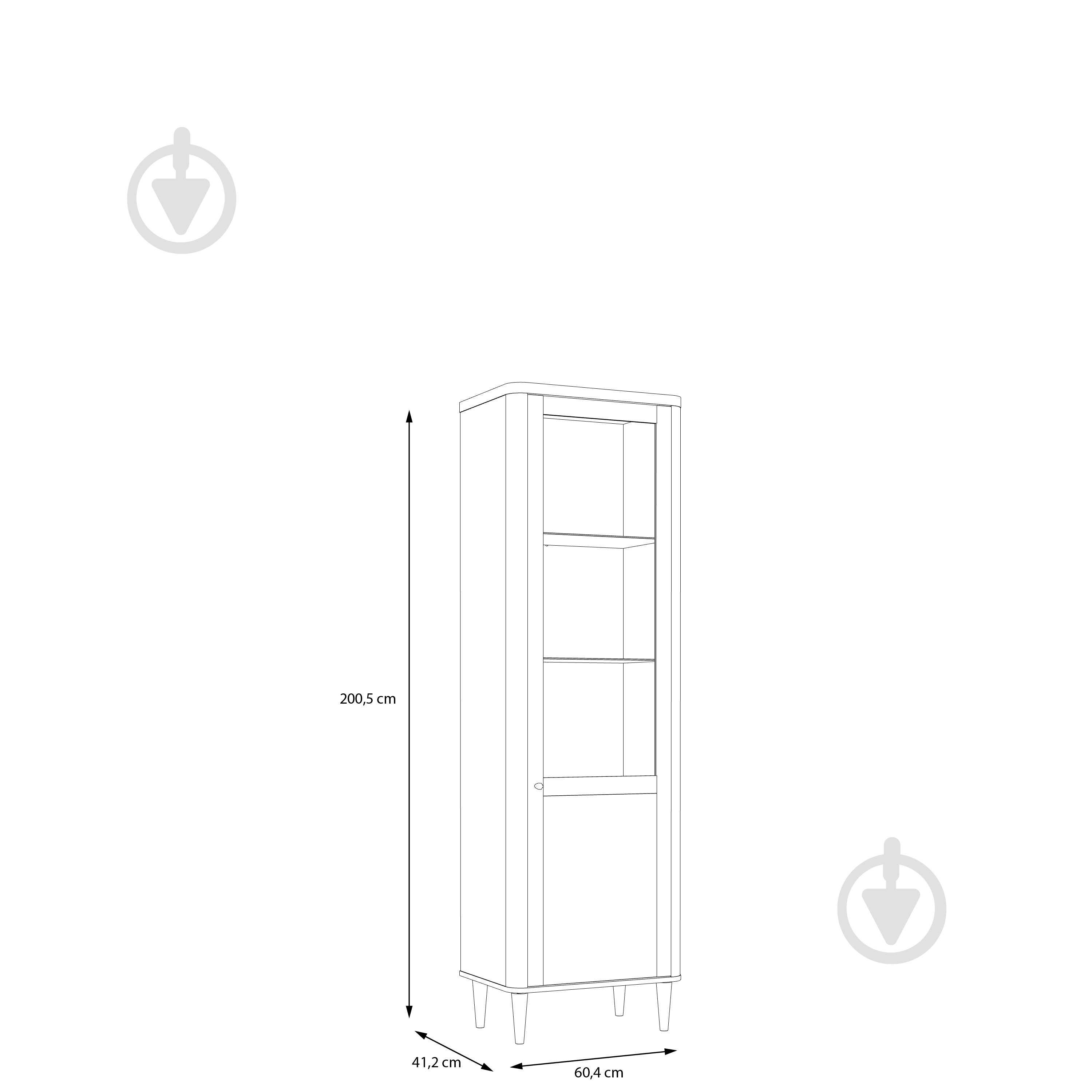 Шафа-вітрина Forte Meble 1d LACETTI 2005х604х412 мм дуб валенсія / бежевий - фото 7 Шафа-вітрина Forte Meble 1d LACETTI 2005х604х412 мм дуб валенсія / бежевий - фото 7