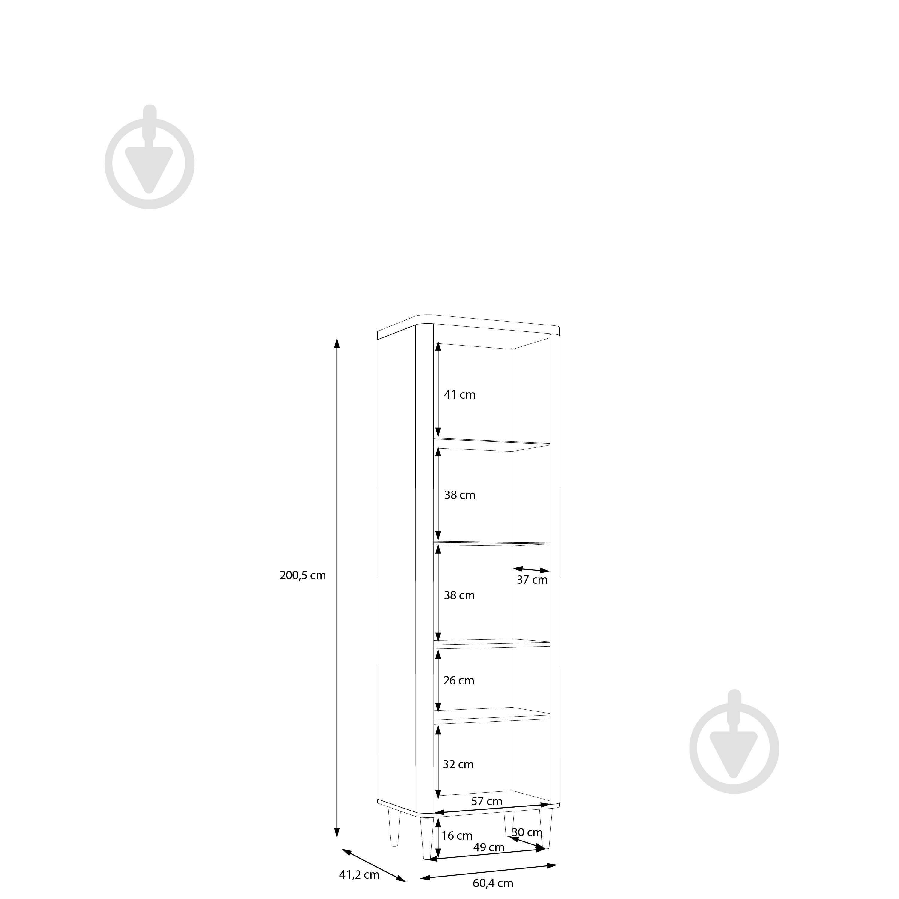 Шафа-вітрина Forte Meble 1d LACETTI 2005х604х412 мм дуб валенсія / бежевий - фото 6 Шафа-вітрина Forte Meble 1d LACETTI 2005х604х412 мм дуб валенсія / бежевий - фото 6