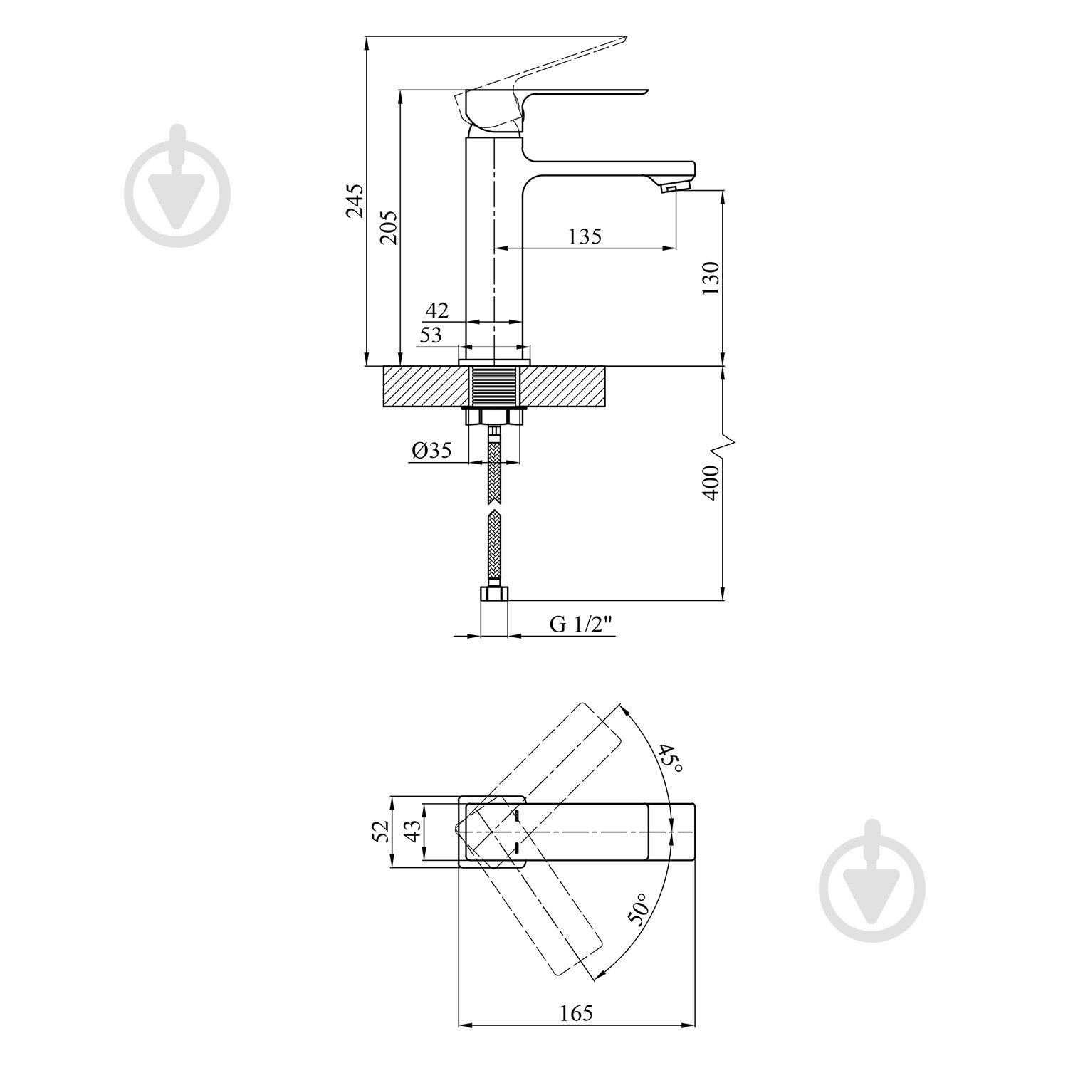 Смеситель для умывальника Kroner KRP Harz - C010 - фото 2