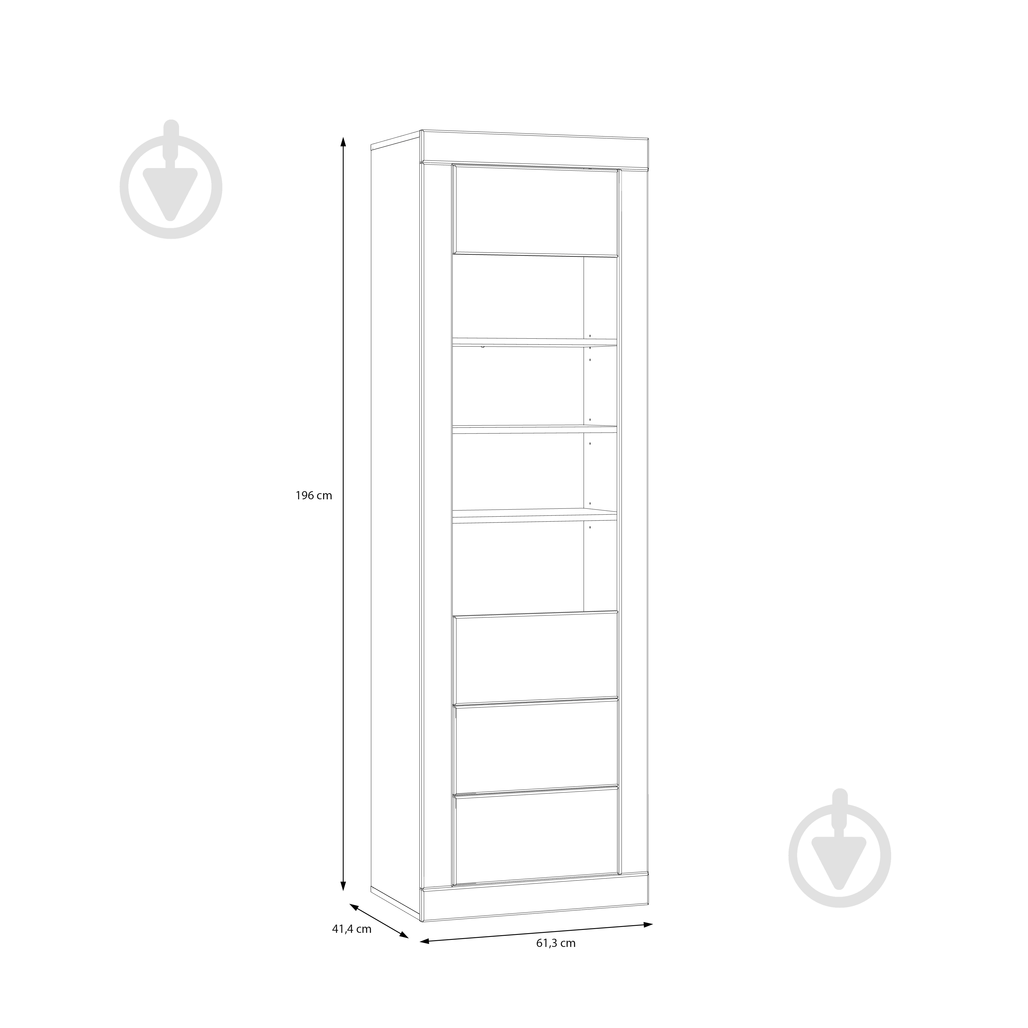 Шафа-вітрина Forte Meble 1d2s LEFKADAS 1960х613х414 мм білий / білий - фото 8 Шафа-вітрина Forte Meble 1d2s LEFKADAS 1960х613х414 мм білий / білий - фото 8