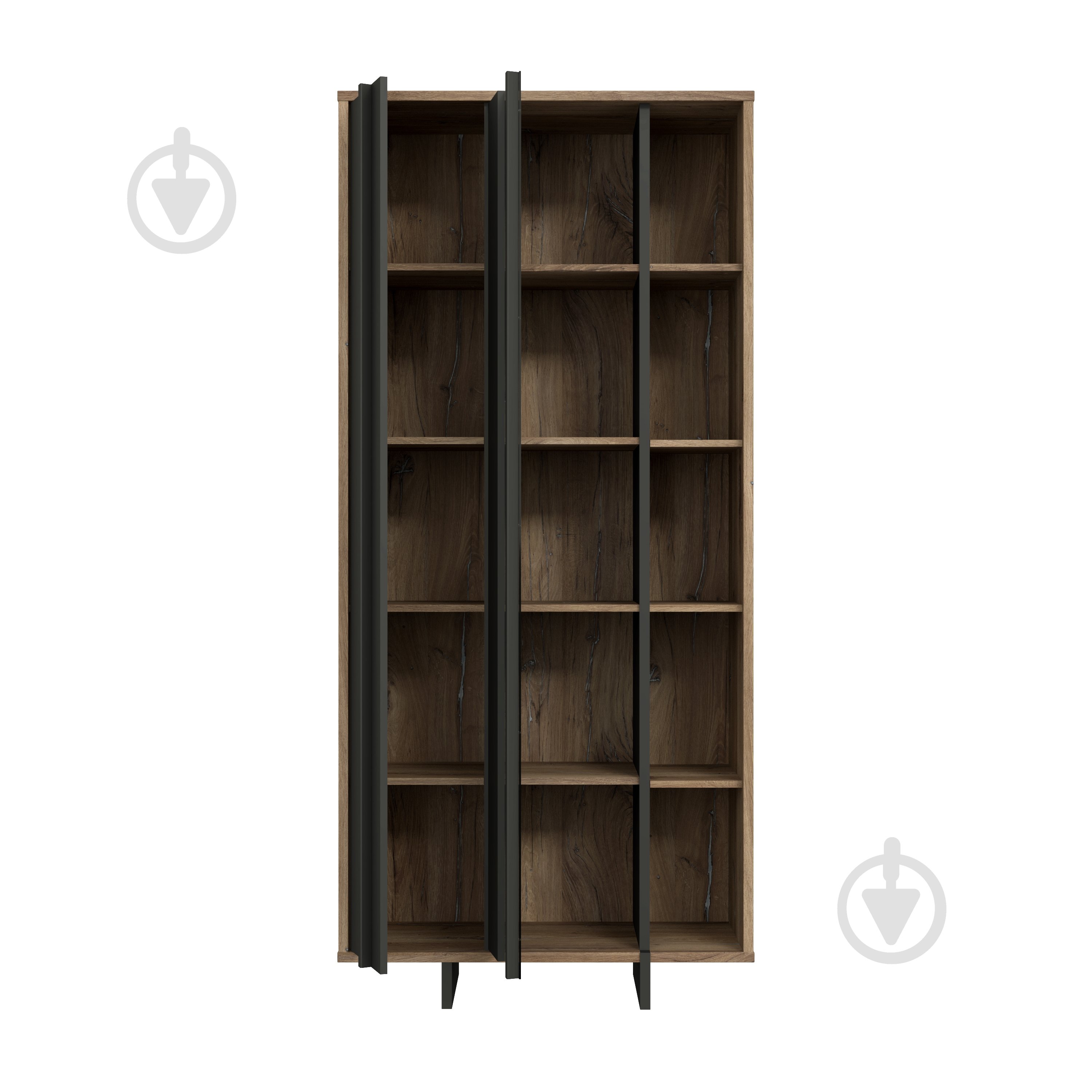 Шафа-вітрина Forte Meble JOKKAZ 1977х896х420 мм чорний / дуб флагстафф / чорний - фото 6 Шафа-вітрина Forte Meble JOKKAZ 1977х896х420 мм чорний / дуб флагстафф / чорний - фото 6