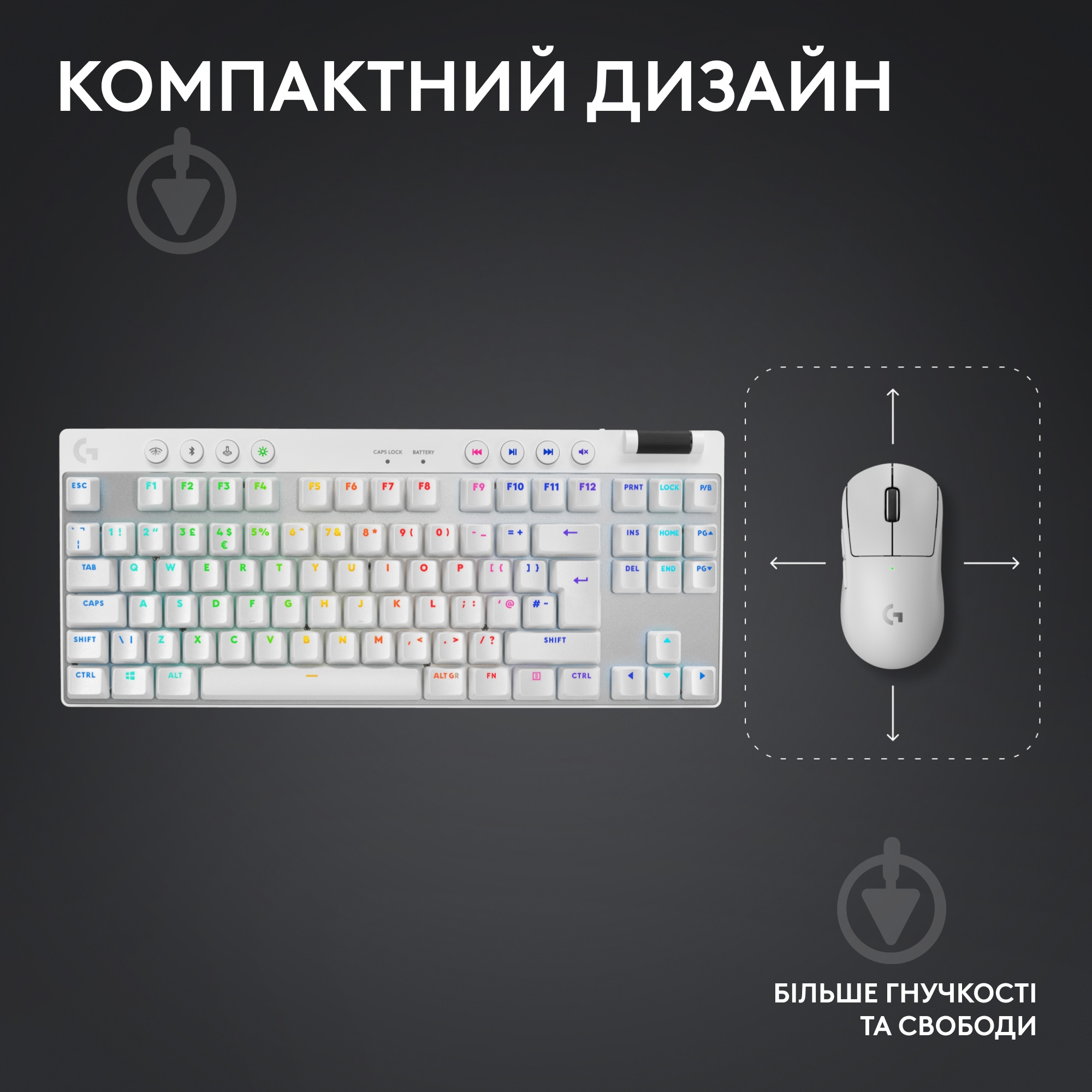 Клавиатура игровая Logitech G PRO X TKL Lightspeed Gaming (L920-012148) white - фото 8 Клавиатура игровая Logitech G PRO X TKL Lightspeed Gaming (L920-012148) white - фото 8